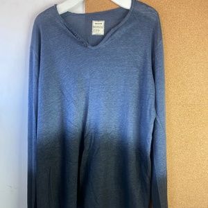 Zadig and Voltaire long sleeve linen dipped dyed indigo wash shirt New no tags